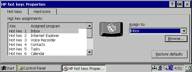 HP Hot Keys Properties