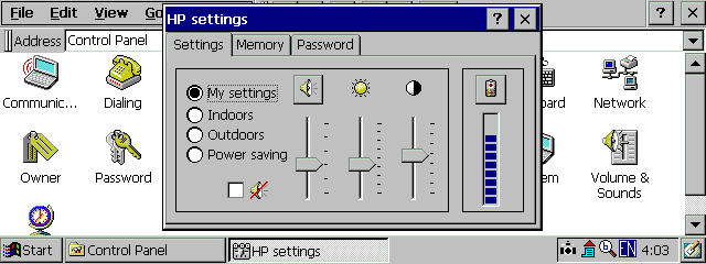 HP Settings