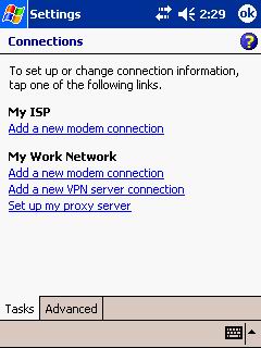 Connection Manager в  Windows Mobile 2003 (Pocket PC 2003)