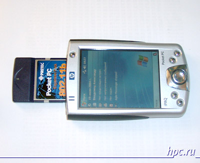 HP iPAQ h2210 на базе Windows Mobile 2003 (!) и Wi-Fi адаптера Pretec CompactWLAN на карте CompactFlash