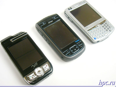Слева направо: Mio A700, E-Ten G500 и HP iPAQ hw6515