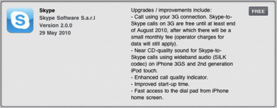 Skype for iPhone 2.0