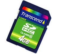Transcend SDHC 4 class 6      