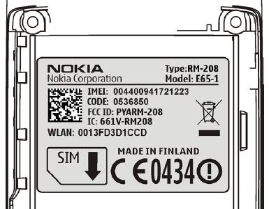  Nokia E65    FCC
