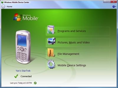    Windows Mobile Device Center