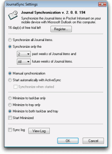 Journal Sync -    Pocket Informant 2007
