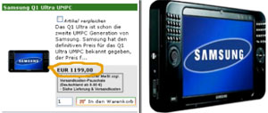 Samsung Q1 Ultra   UMPC   