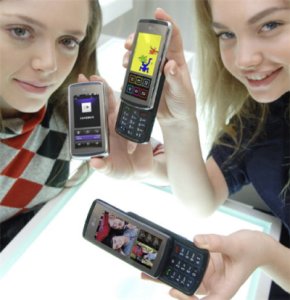 Телефон LG KF600 с интерфейсом InteractPad