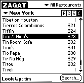   Zagat Survey   Palm