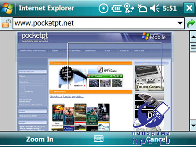 Windows Mobile 6.1: Pocket IE - Zoom In/Out